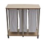 Household Essentials 3-Section Rolling Laundry Sorter with Lid, Laminated Wood, Ashwood (7050-1)~#|#~D0CE29EE-F945-4218-B102CD05E47A2A13_sc7