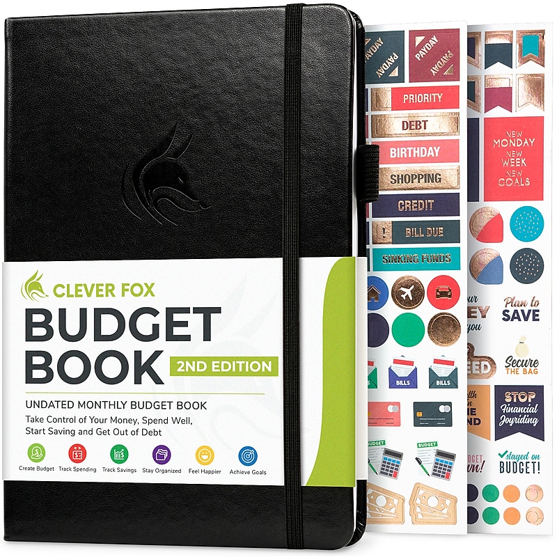 Clever Fox Budget 2.0 Record Book, 5.35" x 7.64", Black (B081FBRYCK) image 1