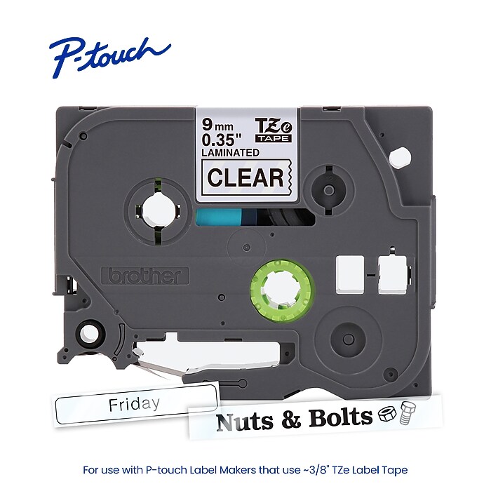 Brother P-touch Laminated Label Tape, 3/8