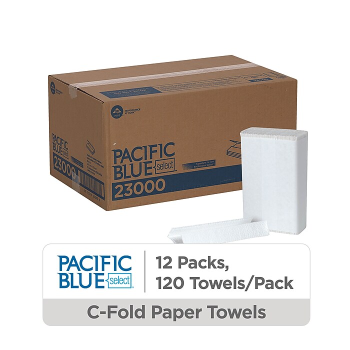Pacific Blue Select Premium C-Fold Paper Towels, 2-ply, 120 Sheets