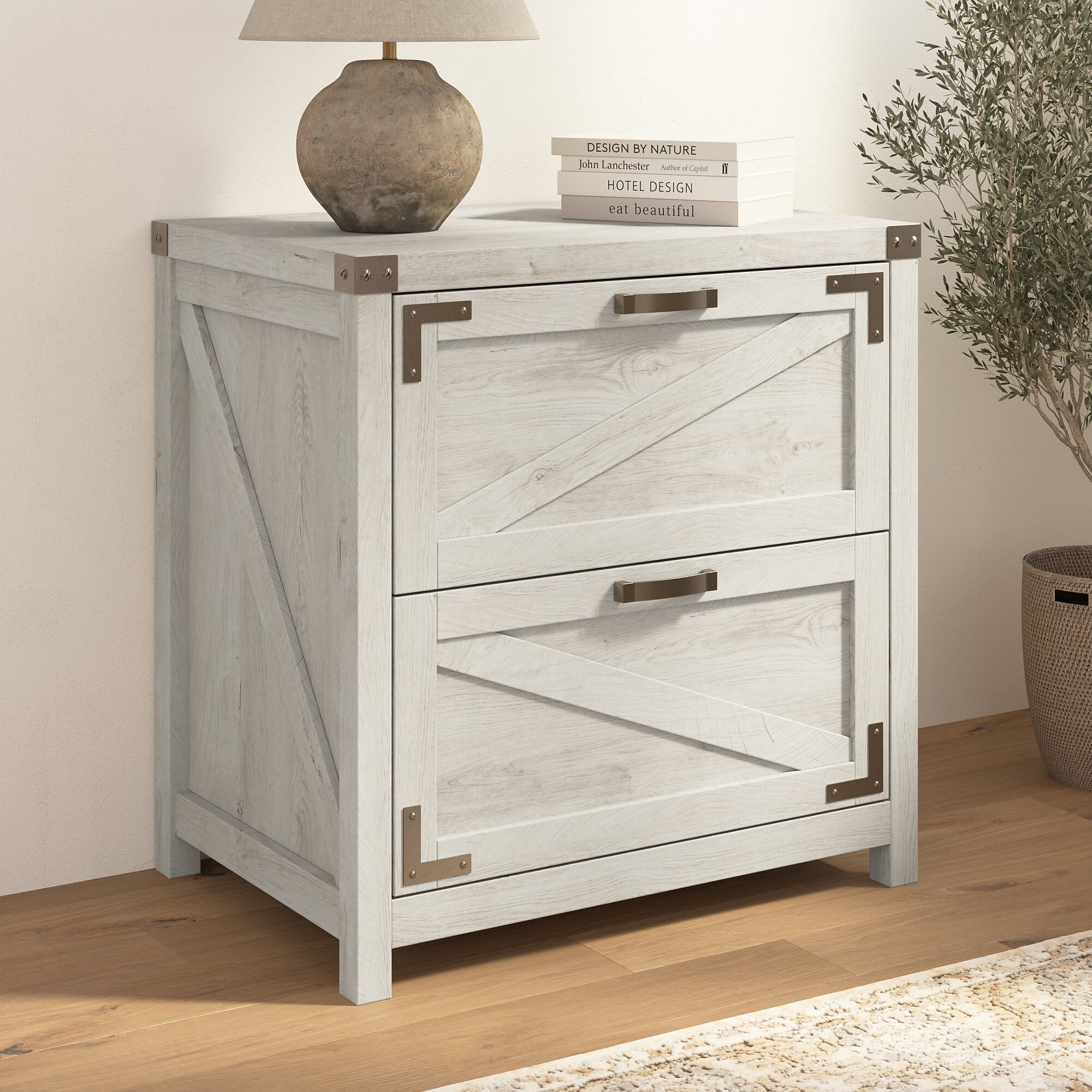 Bush Furniture Knoxville 2-Drawer Lateral File Cabinet, Cottage White (CGF129CWH-03) Sansujyuku sansujyuku.com