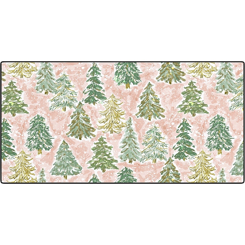 DENY Designs Tree Farm Peach by Jacqueline Maldonado Anti-Slip Polyester Desk Pad, 15.5" x 31.5", Multicolor (81967-DSKMAT) image 1