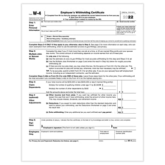 ComplyRight W-4 Tax Forms, Laser, Pack of 50 (A1393)