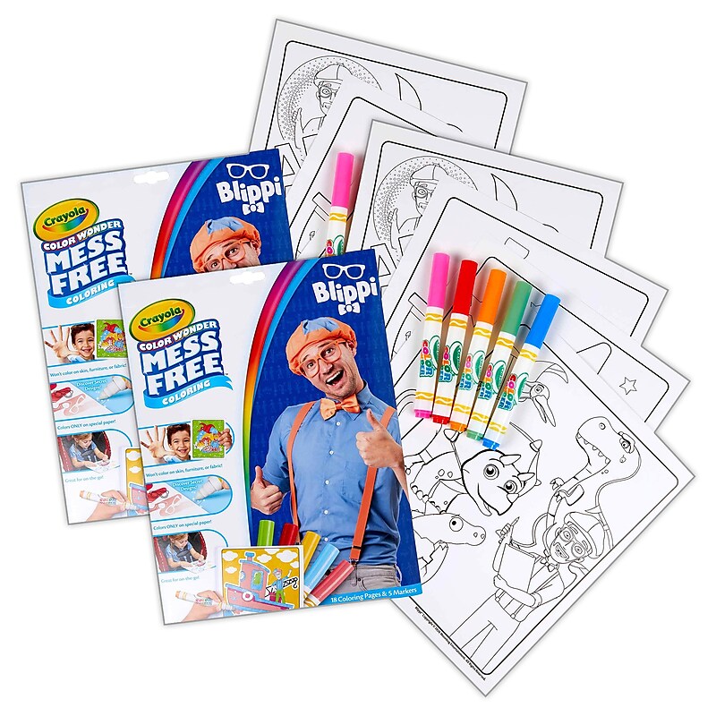 Crayola Color Wonder: Blippi Coloring Book, 18 Pages, 2 Sets/Bundle (BIN752726-2) image 1