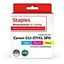Staples Remanufactured Cyan, Magenta, Yellow Ink Cartridges Replacements for Canon CLI-271XL (0337C005), 3-Pack~#|#~D0F40C40-42CF-4A37-BA0C3421EB811652_sc7