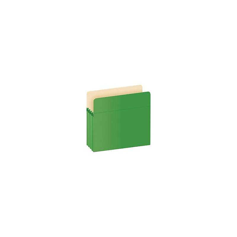 Pendaflex Color File Pockets, 3 1/2" Expansion, Letter Size, Green, 25/Carton (1524CT GRE) image 1
