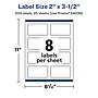 Avery Laser/Inkjet Rectangle Glossy Labels, 2" x 3.5", Clear, 200 Labels/Pack (94238)~#|#~D113B576-732D-4227-8A32C6CAE983D2F7_sc7