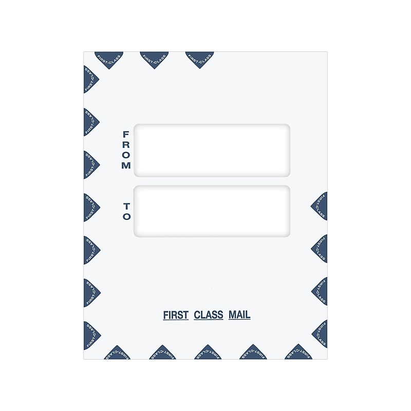 ComplyRight First Class Moisture Seal Tax Envelope, 9.5" x 12", White/Blue, 50/Pack (PES45) image 1
