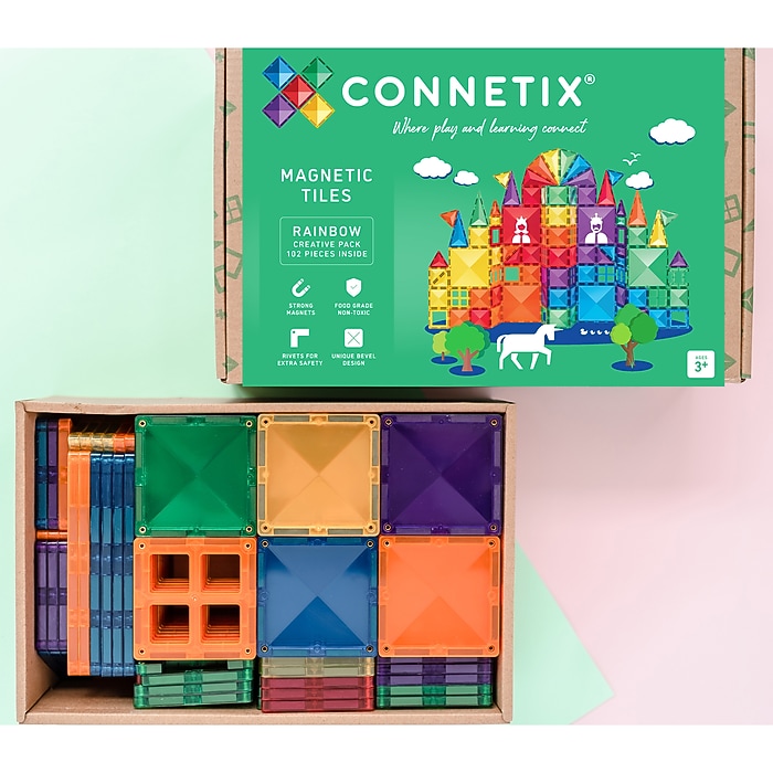 Jeu de construction magnétique arc-en-ciel pack de creative, 102 pièces arc -en-ciel - Connetix Jeu de construction magnétique arc-en-ciel pack de creative, 102 pièces arc -en-ciel - Connetix