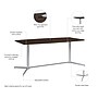 Bush Business Furniture 72"W x 36"D Boat Shaped Conference Table, Black Walnut (99TBM72BWSVK)~#|#~D1163D4E-984E-4372-943E6925D98FCC76_sc7