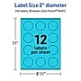 Avery Laser/Inkjet Multipurpose Circle Labels, 2" Dia., Bright Blue, 240/Pack (94501)~#|#~D116FFD5-B1B0-4525-90C791A1210E0E93_sc7