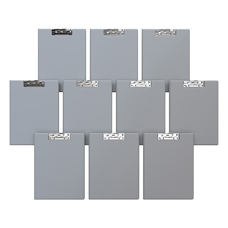 Davis Group Premium Polypropylene Clipboard, Letter Size, Gray, 10/Pack (4511-07-10) image 1