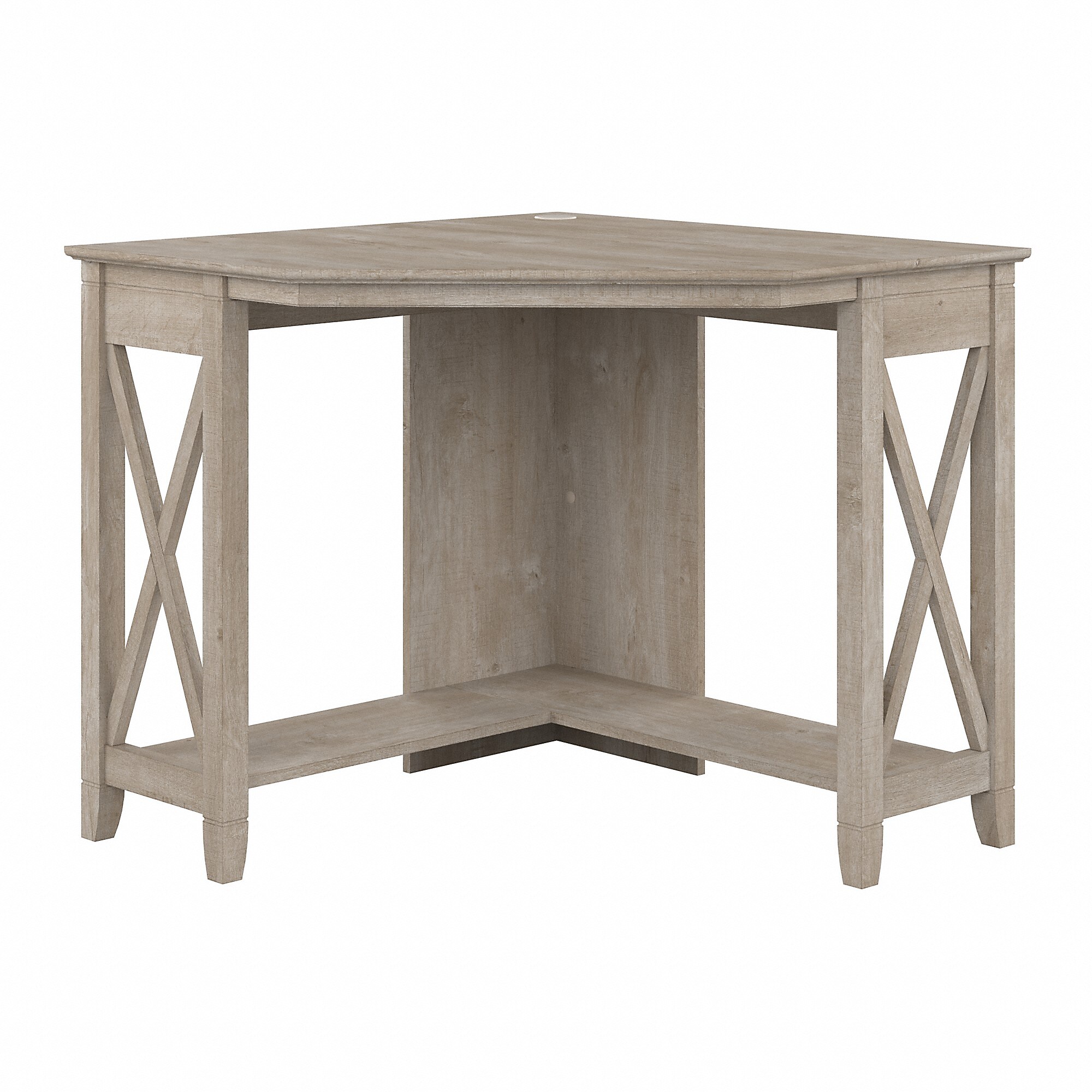 Bush Furniture Key West 34″W Small Corner Desk, Washed Gray (KWD134WG-03) Sansujyuku sansujyuku.com