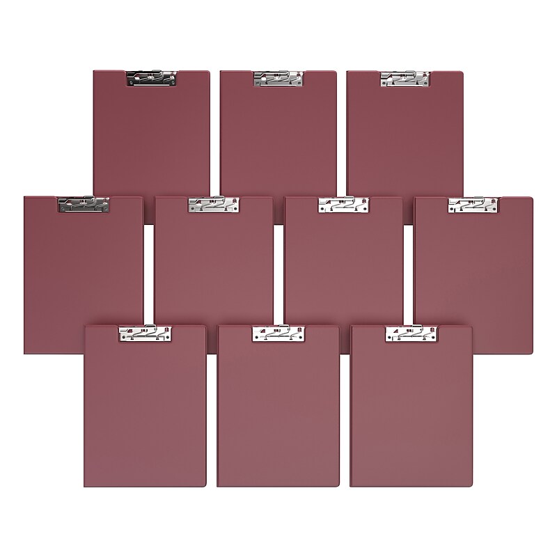 Davis Group Premium Polypropylene Clipboard, Letter Size, Burgundy, 10/Pack (4511-08-10) image 1