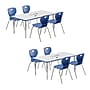Correll Rectangular Activity Table Set, 60" x 30", Height Adjustable, Frosty White (AP2-A3060DEREC-80-14-37-8-18)~#|#~D12BE08E-5AD1-4B32-B7C4F6E0523EC492_sc7