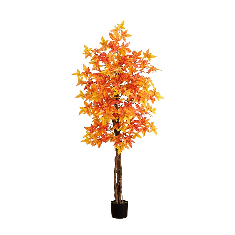 Nearly Natural 6' Autumn Deluxe Maple Artificial Fall Tree (T4745) image 1
