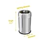 HLS Commercial Stainless Steel Trash Can with Open Lid, 13-Gallon, Silver (HLS13STR)~#|#~D135AA91-AF0A-4B2F-A3356EE37CD31955_sc7