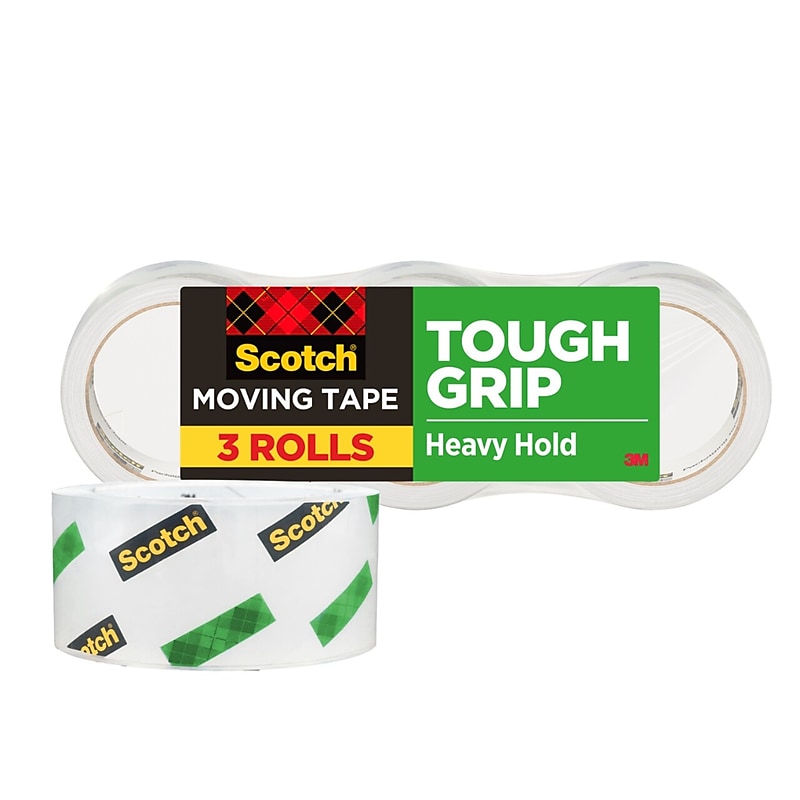 Scotch Packing Tape, 1.88" x 43.7 yds., Clear, 3/Pack (3500-40-3) image 1