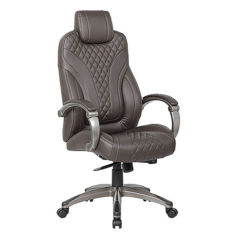 Boss Ergonomic LeatherPlus Swivel Executive Chair, Brown (B8871P-BB) image 1