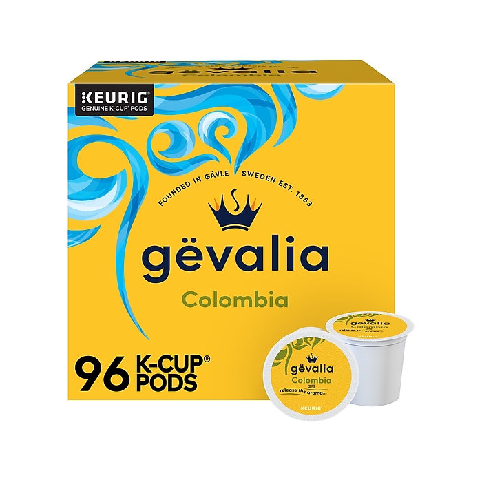 Gevalia Colombia Coffee Keurig K-Cup Pods, Medium Roast, 96/Box