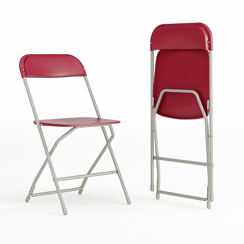 Flash Furniture HERCULES Plastic Folding Chair, Red, 2/Pack (2LEL3RED) image 1