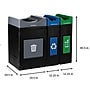 Commercial Zone Avante Series Polyethylene Triple-Stream Trash, Recycling and Compost Center, 115 Gallon, Black (787303MSA)~#|#~D1468599-CA1D-4FCC-B60D5FA66F2752A5_sc7