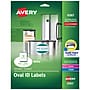 Avery Easy Peel Laser/Inkjet Oval Print to the Edge Labels, 1-1/2" x 2-1/2", White, 270 Labels/Pack (6583)~#|#~D14868C3-2455-4C0D-BB39B6DB97D6F5DB_sc7