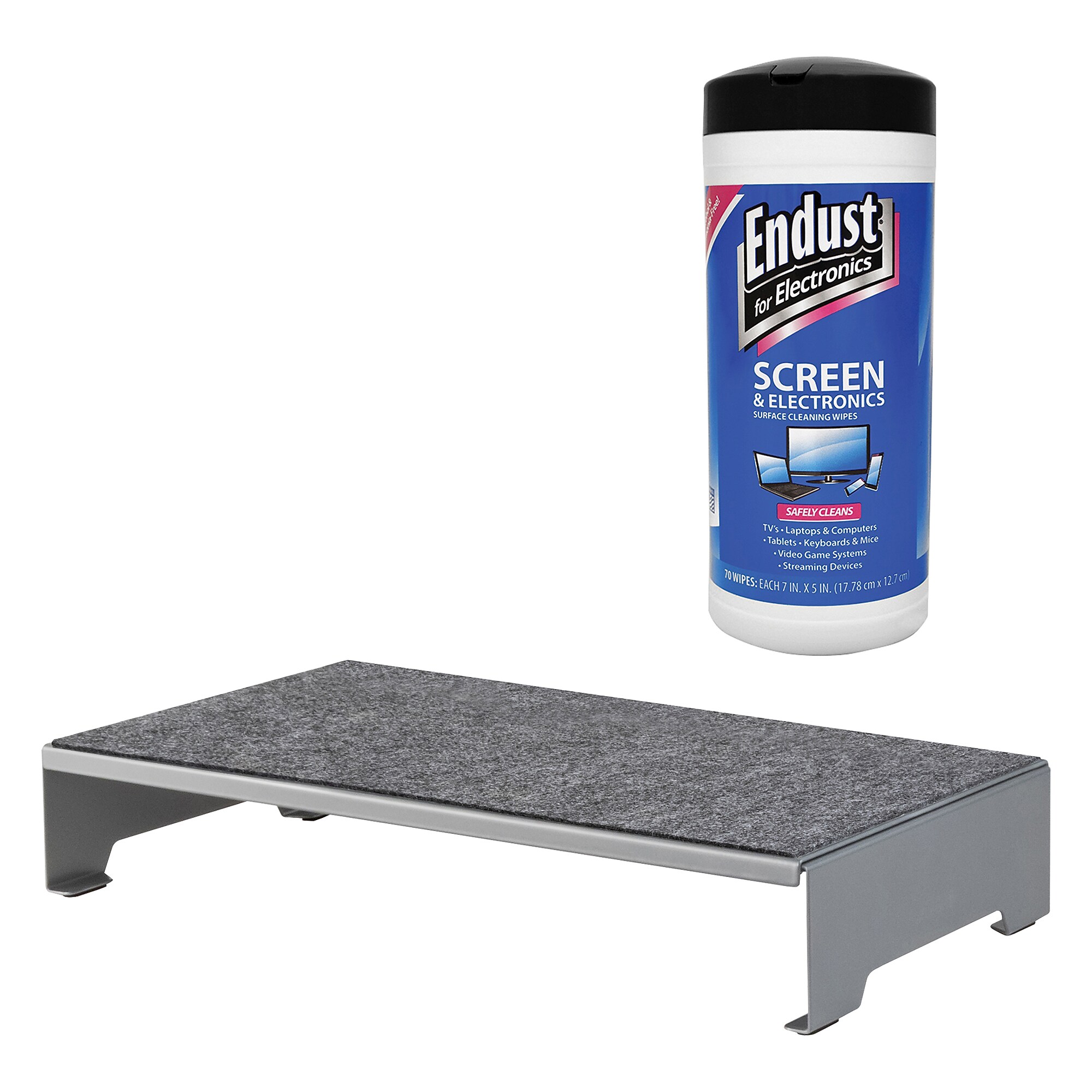 Allsop TechStyle Monitor Stand, Up to 27″ Monitor with Endust for Electronics 70-Count Screen Cleaning Wipes, Gray Sansujyuku sansujyuku.com