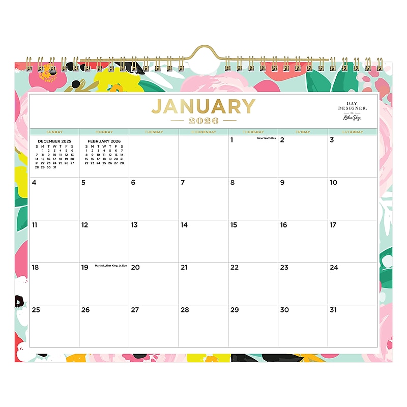 2026 Day Designer for Blue Sky Secret Garden 11" x 8.75" Monthly Desk Calendar (148632-26) image 1