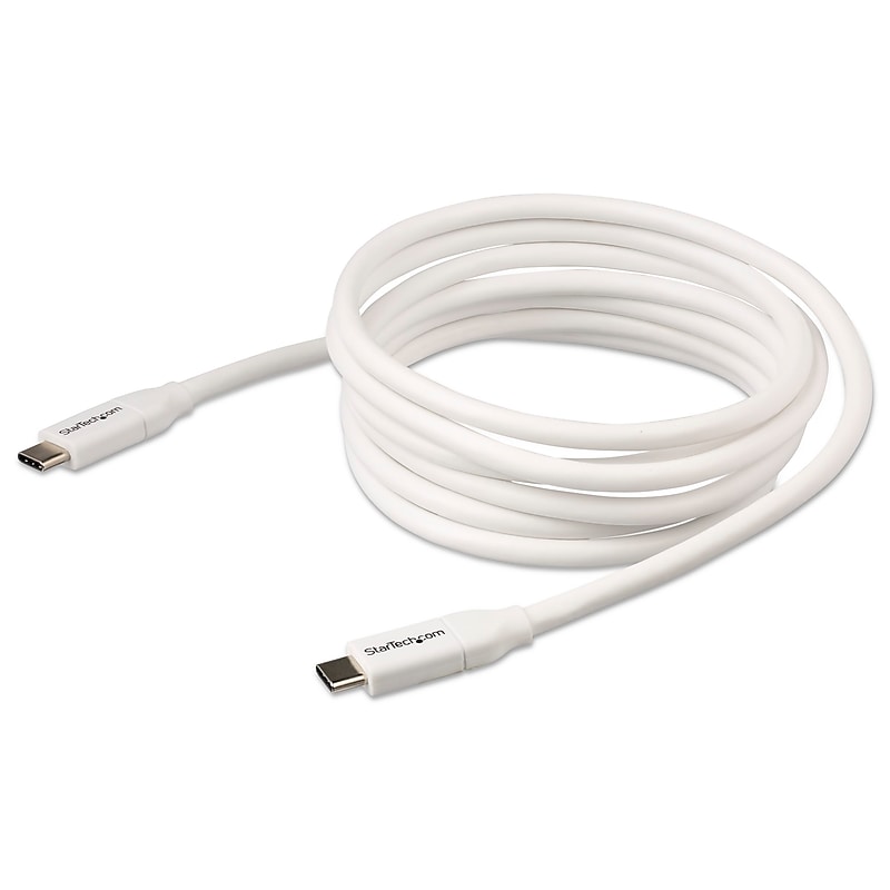StarTech 6.6' USB-C to USB-C Cable, Male to Male, White (USB2C5C2MW) image 1