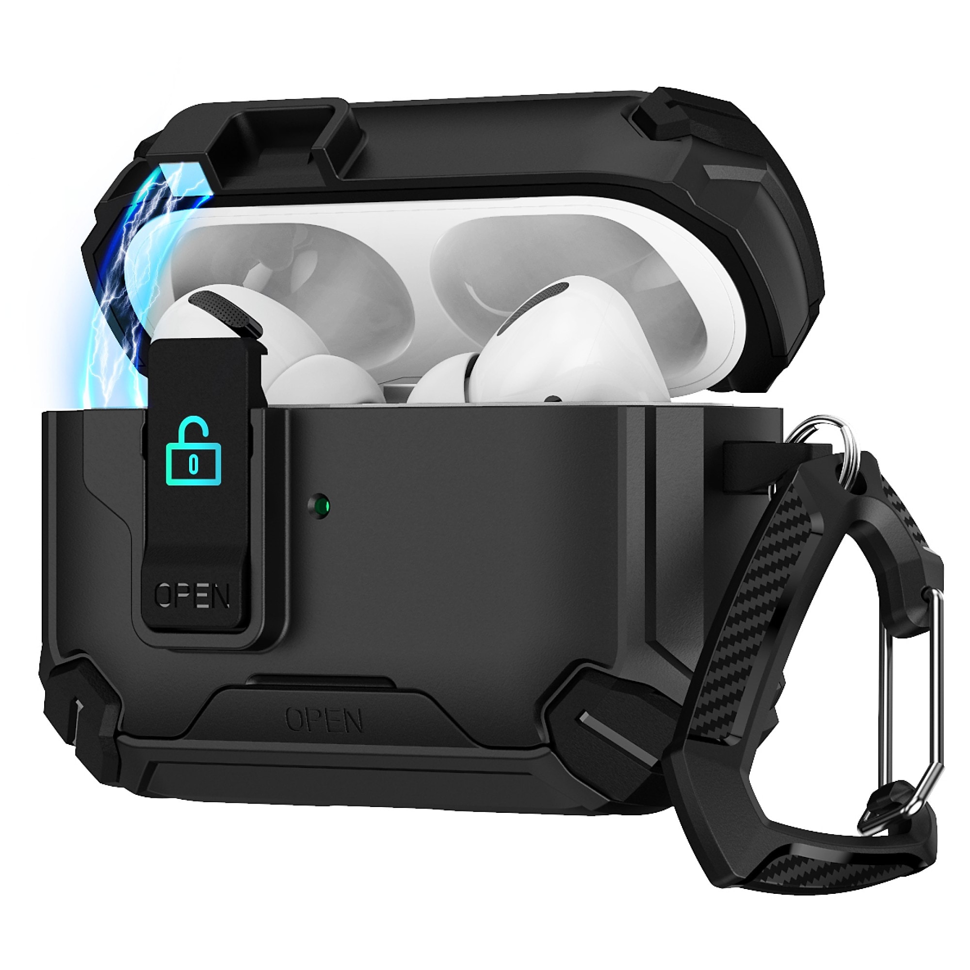 SaharaCase Raider Series Heavy Duty Case Compatible with Magsafe for Airpods Pro 3, Secure Lock, Scorpion Black (HP00215) Sansujyuku sansujyuku.com