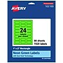Avery Laser/Inkjet Multipurpose Rectangle Labels, 1" x 2", Neon Green, 1920/Box (94220)~#|#~D17E6084-8D6B-4EAF-8A8D26B7837095AF_sc7