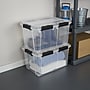 Sterilite 54 Quart Gasket Box with Lid, Plastic, Clear/Black, 4/Carton (39349004)~#|#~D18960A9-59BA-4630-BB51B6E3A0744509_sc7