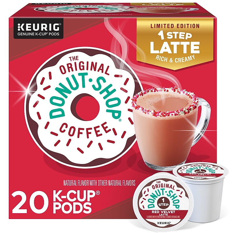 The Original Donut Shop One-Step Red Velvet Latte Coffee Keurig® K-Cup® Pods, Dark Roast, 20/Box (5000362053) image 1