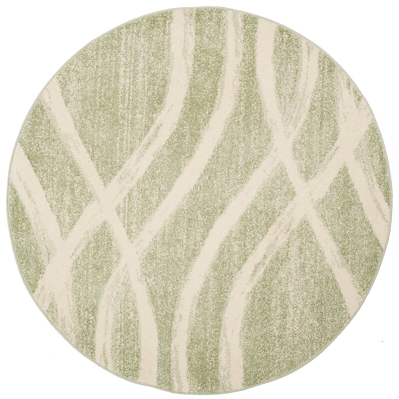 Safavieh Adirondack Collection 6' Round Area Rug, Machine Made, Sage/Cream (ADR125x-6R) image 1