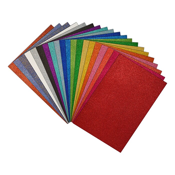 Better Office Glitter EVA Foam Sheets, Assorted Colors, 20