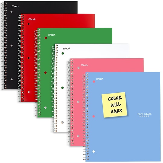 Five Star 5-Subject Notebooks, 8.5" x 11", College Ruled, 200 Sheets, Color Chosen at Random (06112/06208)~#|#~D195A79F-5083-4AA5-8FB01A2739AF4A8F_sc7