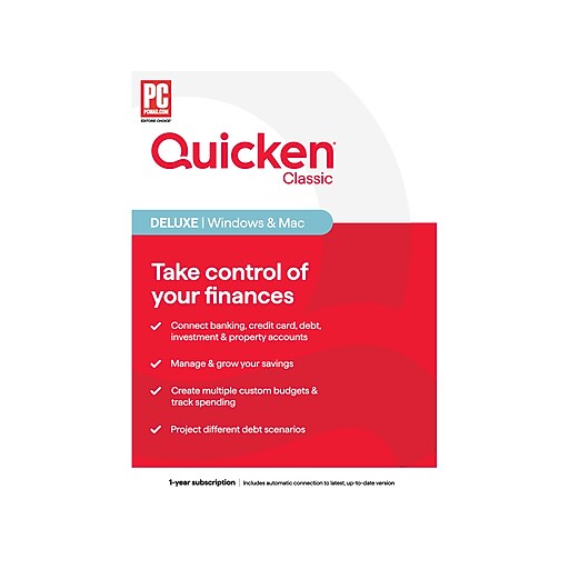 Quicken Classic Deluxe for 1 User, Windows/Mac/Android/iOS, Product Key