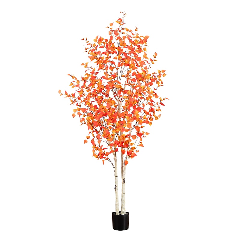 Nearly Natural 8' Autumn Birch Artificial Fall Tree (T4805) image 1
