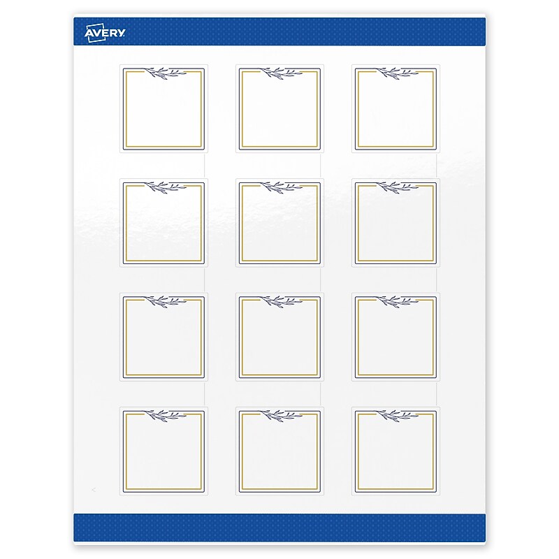 Avery Laser/Inkjet Square Multipurpose Labels, 2" x 2", White, 120/Pack (S00-DNH) image 1