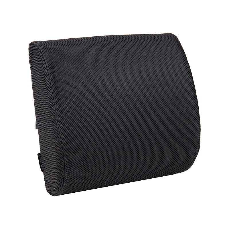 Mind Reader Memory Foam Ergonomic Lower Back Cushion Office Chair Support, Black (BACKFOAM-BLK) image 1
