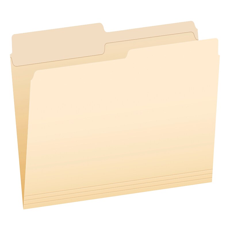 Pendaflex File Folder, 1-Tab, Assorted, Letter Size, Manila, 100/Box (R752 1/2) image 1