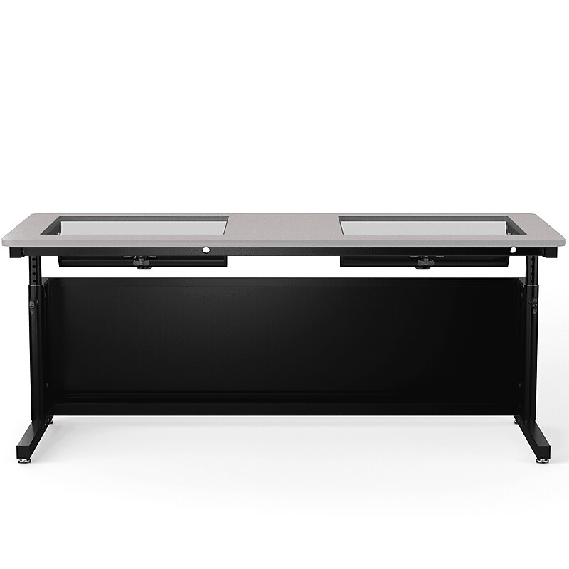 VersaDesk Downview 72"W Manual Adjustable Standing Computer Table, Grey/Black (DVT7230-BG) image 1