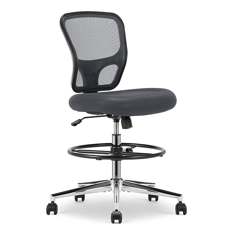 Click365 Armless Mesh Drafting Chair, Grey (CCHR10004B) image 1