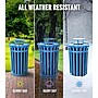 Alpine Industries Metal Commercial Outdoor Recycling Receptacle with Rain Bonnet Lid, 38 Gallon, Black/Blue (479-38-1-BLU)~#|#~D1AFEB9A-8627-4D75-837D1A672526E47E_sc7