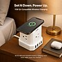 Uncaged Ergonomics Wireless Cube Power Strip with 15W Wireless Charger, 4 AC Outlets, 4 USB Ports, 10' Cord, White (WC-10-W)~#|#~D1B3E880-D8BF-421C-BFDD3DA462F9A2BA_sc7