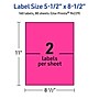 Avery Laser/Inkjet Rectangle Multipurpose Labels, 5.5" x 8.5", Neon Magenta, 160/Box (94229)~#|#~D1B94A22-47B5-4756-8882394D5F74138F_sc7
