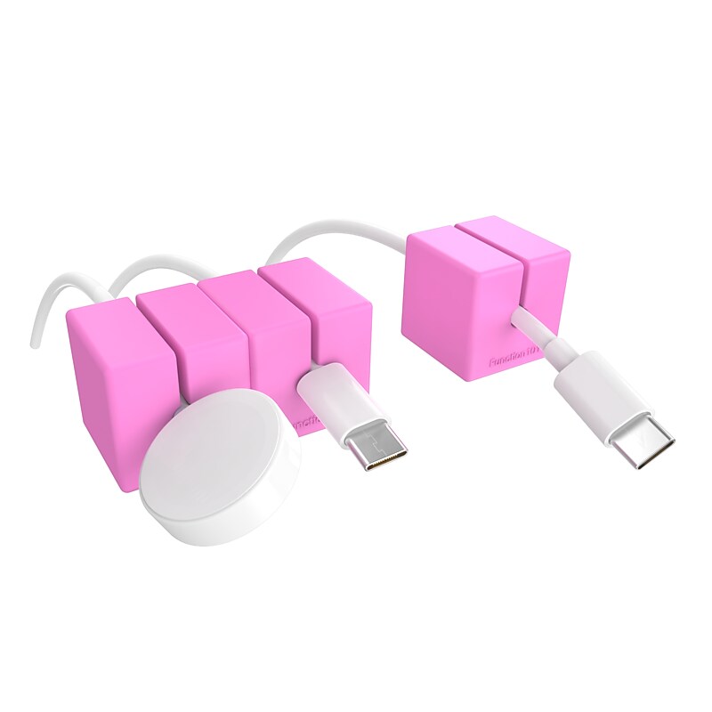 Function101 Cable Blocks Weighted and Magentic Cord Management Cable Clips, Pink,  3/Pack (F101-CBXI3) image 1