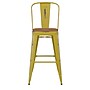 Flash Furniture Carly Indoor-Outdoor Bar Height Stool with Back, Yellow with Teak Seat (ET353430YLPL1T)~#|#~D1CB72C4-DE17-413D-A016F7B9310C38BF_sc7