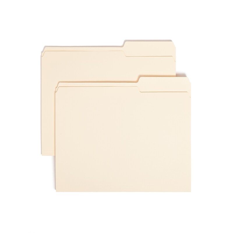 Smead File Folders, 2/5-Cut Tab, Letter Size, Manila, 100/Box (10385) image 1
